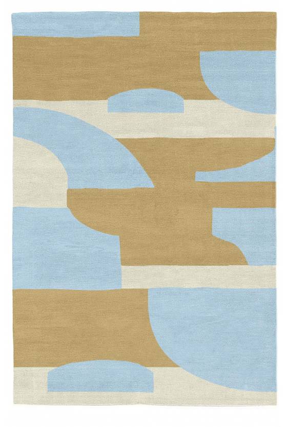 Judy Ross Hand-Knotted Custom Wool Composition Rug wheat/sand silk/oyster