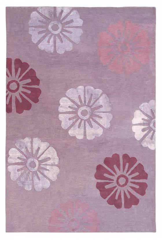 Judy Ross Hand-Knotted Custom Wool Rosette Rug pewter/midnight/parchment/marine