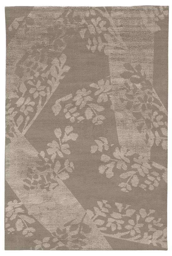 Judy Ross Hand-Knotted Custom Wool Stencil Rug midnight/smoke/parchment