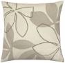 Judy Ross Textiles Hand-Embroidered Chain Stitch Flora Throw Pillow cream/oyster/smoke