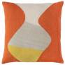 Judy Ross Textiles Hand-Embroidered Chain Stitch Totem Throw Pillow papaya/cream/oyster/yellow