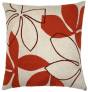 Judy Ross Textiles Hand-Embroidered Chain Stitch Flora Throw Pillow oyster/coral/sierra